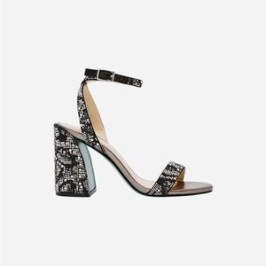 Betsey Johnson Jet Snake Print Rhinestone Heels Size 6.5 NIB